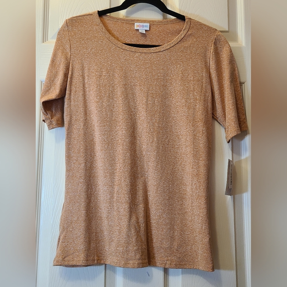 NWT LuLaRoe Gigi Fitted Medium Soft Heathered Dusty Orange-ish Light Brown Shirt